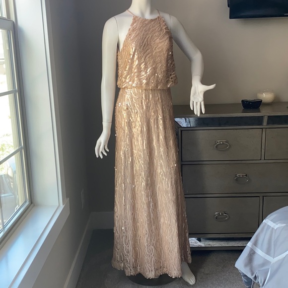 BHLDN Donna Morgan Sequin Alana Gown Size 6 - Picture 6 of 10